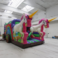 Commercial grade unicorn inflatable obstacle course