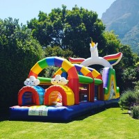 Newest design unicorn inflatable obstacle course for commercial