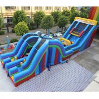 High quality commercial bouncy house combo house with slide inflatable bouncer with slide inflatable obstacle course for sale