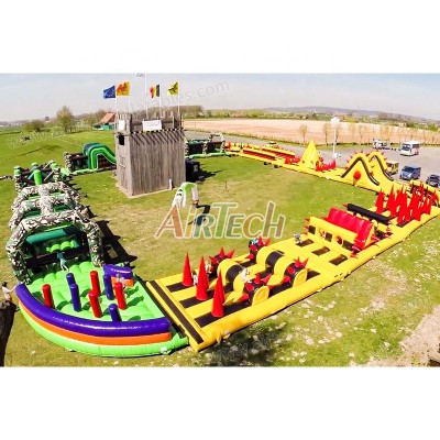 Exciting speedway inflatable wipe out obstacle